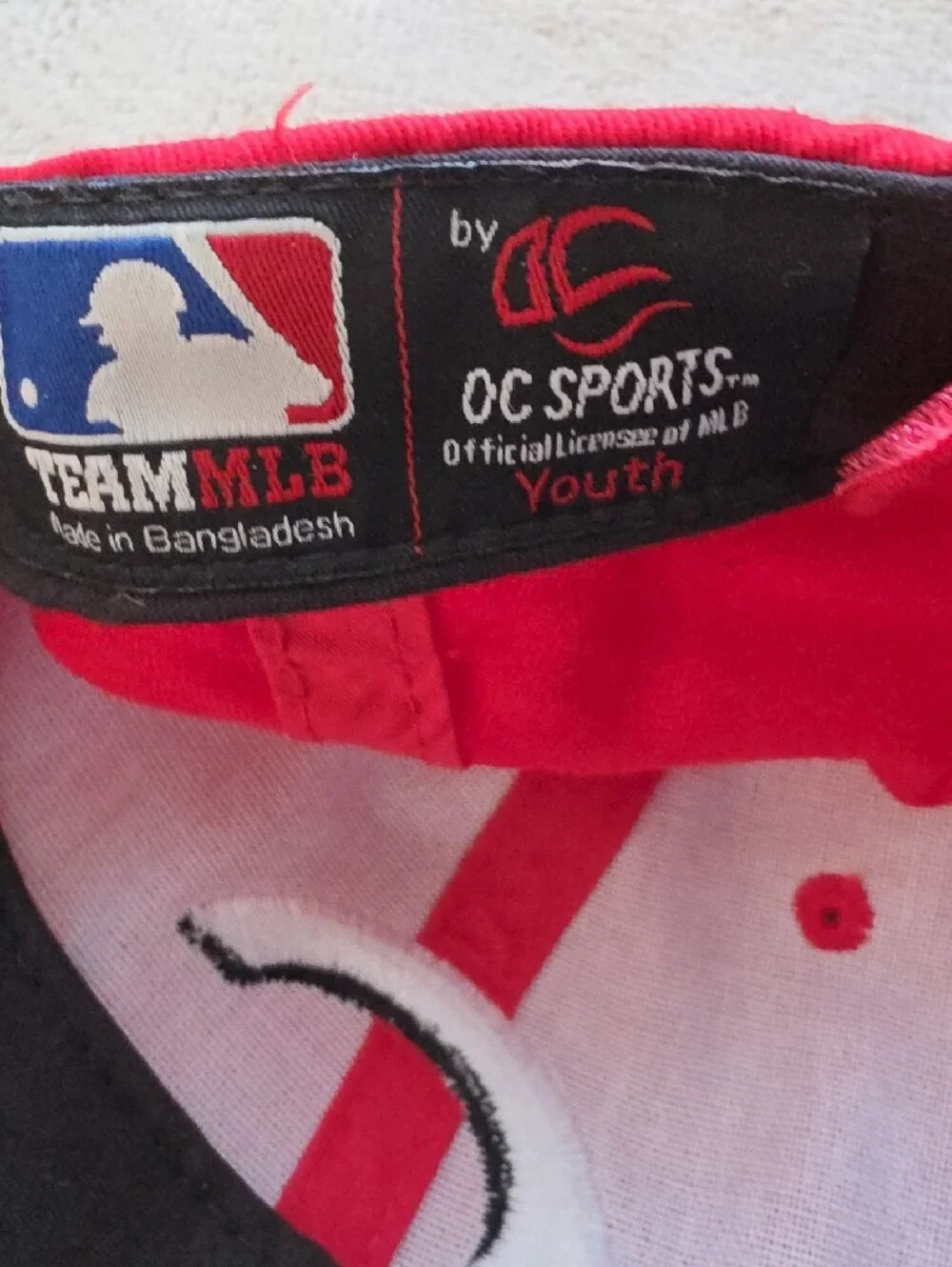 Kids Red MLB Cap with White Cubs Logo